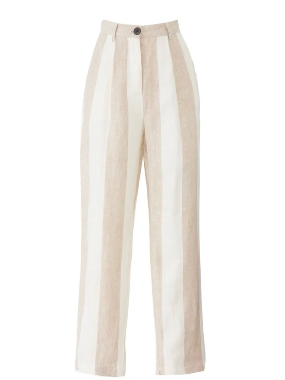Mara Hoffman Beige & Cream Vertical Stripe Chinos